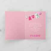Es ist ein Mädchen! Neues Baby - Pink Custom Foto  Karte (Innenseite)
