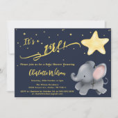 Es ist ein Mädchen! Niedlich Baby Elephant Baby Du Einladung (Vorderseite)