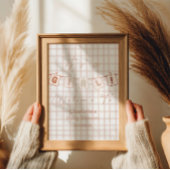 Es ist ein Mädchen! Niedlich Brown Gingham Notedry Poster