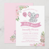 Es ist ein Mädchen! Niedlich Elephant Pink Floral 