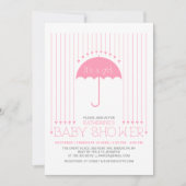 Es ist ein Mädchen | Niedlich Hearts & Umbrella Ba Einladung (Vorderseite)