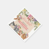 Es ist ein Mädchen! Niedlich Safari Animals Baby D Serviette (Ecke)