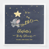 Es ist ein Mädchen! Niedliche Elephant & Balloon B Serviette (Vorderseite)