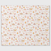 Es ist ein Mädchen. Niedliche pastellrosa Muster B Geschenkpapier (Flach)