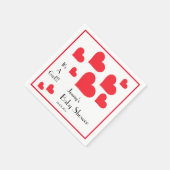 Es ist ein Mädchen! - Niedliche Red Hearts Custom  Serviette (Ecke)