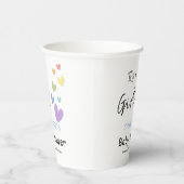 Es ist ein Mädchen! Niedliche und farbenfrohe Herz Pappbecher (Rechts)