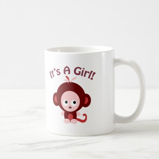 Es ist ein Mädchen! Niedlicher Affe Kaffeetasse (Rechts)
