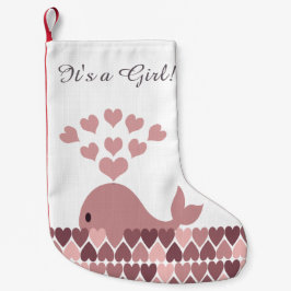 Es ist ein Mädchen! Niedlicher Rosa Whale Kleiner Weihnachtsstrumpf