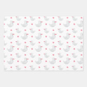 Es ist ein Mädchen: Niedliches Duckmuster Geschenkpapier Set (Vorderseite)