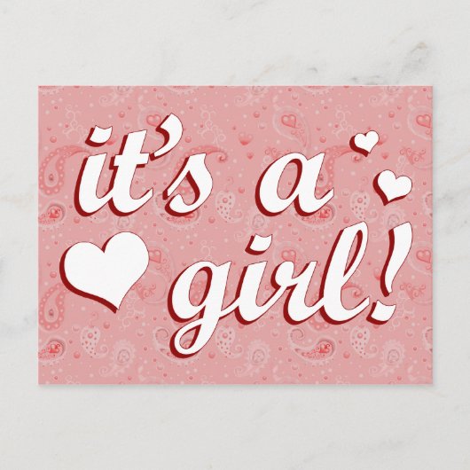 es ist ein Mädchen : Paisley Ankündigung (Vorderseite)