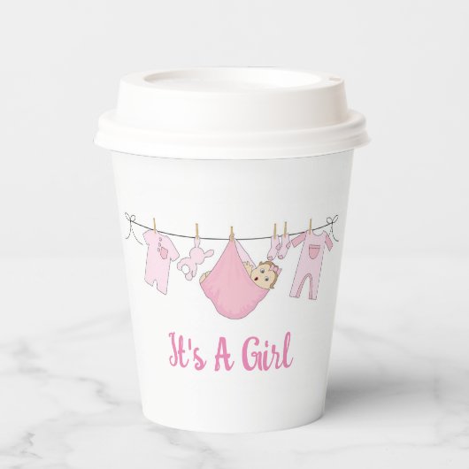 Es ist ein Mädchen Pappbecher (Vorderseite)