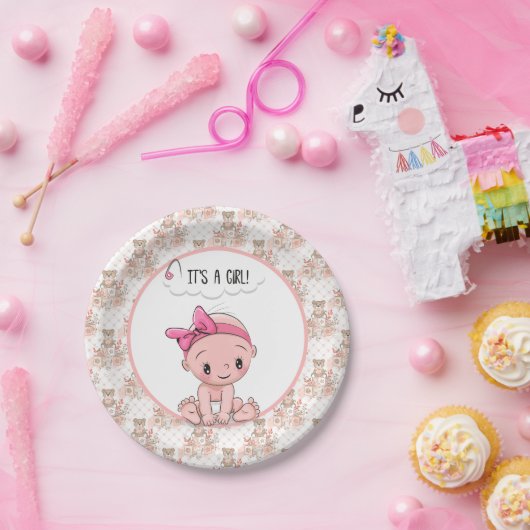 Es ist ein Mädchen Pappteller (Party)
