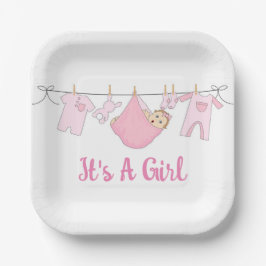 Es ist ein Mädchen Pappteller