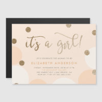 Es ist ein Mädchen! | Peach & Gold Confetti Babydu