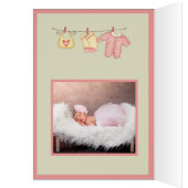 Es ist ein Mädchen! Pink Baby Carriage Baby Foto (Innen (Links))