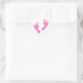 Es ist ein Mädchen - Pink Baby Feet Runder Aufkleber (Tasche)