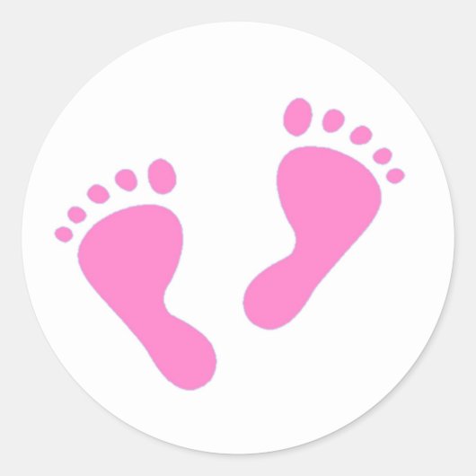 Es ist ein Mädchen - Pink Baby Feet Runder Aufkleber (Vorderseite)