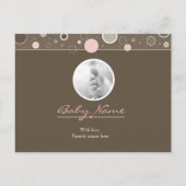 Es ist ein Mädchen! - Pink Baby Girl Custom Postca Ankündigungspostkarte (Rückseite)