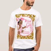 Es ist ein Mädchen Pink & Gold Ethnic Baby Dusche  T-Shirt (Vorderseite)
