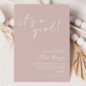 Es ist ein Mädchen! Pink Minimal Babydusche Einladung