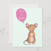 Es ist ein Mädchen | Postkarte für Niedliche Holzm (Vorne/Hinten)