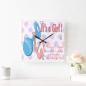 Es ist ein Mädchen - Quadratische Wanduhr (Zuhause)