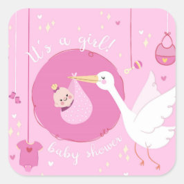 Es ist ein Mädchen Quadratischer Aufkleber