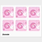 Es ist ein Mädchen Quadratischer Aufkleber (Blatt)