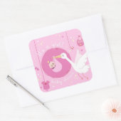 Es ist ein Mädchen Quadratischer Aufkleber (Umschlag)