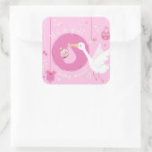 Es ist ein Mädchen Quadratischer Aufkleber (Tasche)