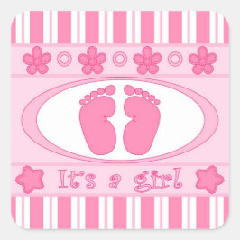 Es ist ein Mädchen Quadratischer Aufkleber