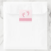 Es ist ein Mädchen! Quadratischer Aufkleber (Tasche)