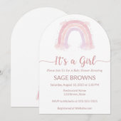 Es ist ein Mädchen Regenbogen Baby Dusche Einladun Einladung (Vorne/Hinten)