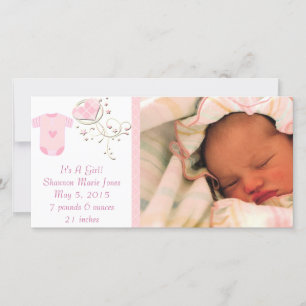 Es ist ein Mädchen Rosa Argyle Süße neue Baby Ankü Ankündigung