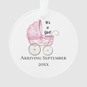 Es ist ein Mädchen! Rosa Baby Schwangerschaftsankü Ornament