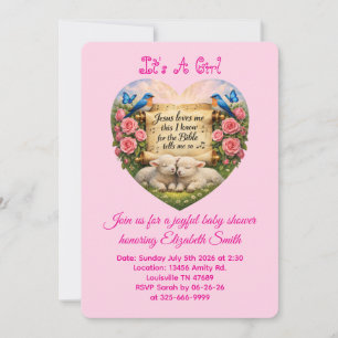 Es ist ein Mädchen Rosa Baby Shower Einladung