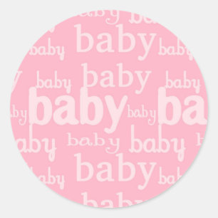 Es ist ein Mädchen Rosa Baby Shower Party Runder Aufkleber