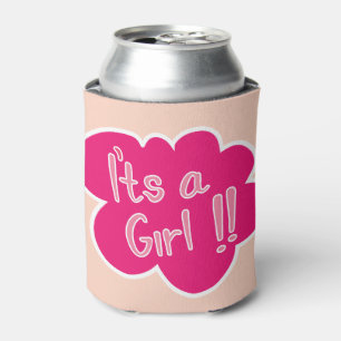 Es ist ein Mädchen rosa Babydusche Party Dosenkühler