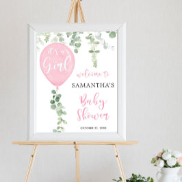 Es ist ein Mädchen rosa Ballon Babydusche Begrüßun Poster