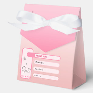 Es ist ein Mädchen! Rosa Farbverlauf Süße Babypart Geschenkschachtel