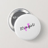 Es ist ein Mädchen (rosa Füße) Button (Vorne & Hinten)