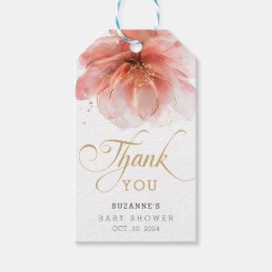 Es ist ein Mädchen Rosa Gold Floral Modernes Danke Geschenkanhänger