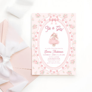 Es ist ein Mädchen Rosa Häschen Mädchen Baby Showe Einladung