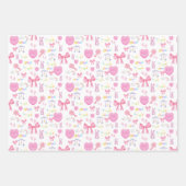 Es ist ein Mädchen rosa Herz Name 3 Geschenkpapier Set (Vorderseite)