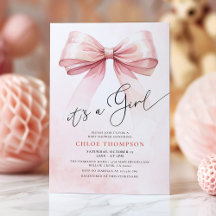 Es ist ein Mädchen Rosa kokette Schleife Baby Girl