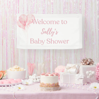 Es ist ein Mädchen Rosa Luftballons Babyparty Will Banner