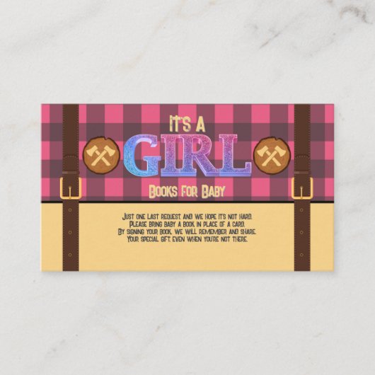 Es ist ein Mädchen Rustic Lumberjack Flannel Baby Begleitkarte (Vorderseite)