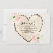 Es ist ein Mädchen rustikale Blumenvalentine Herzd Einladung (Vorderseite)