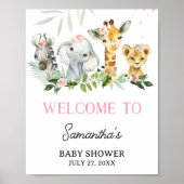 Es ist ein Mädchen Safari Animals Baby Dusche Will Poster (Vorne)