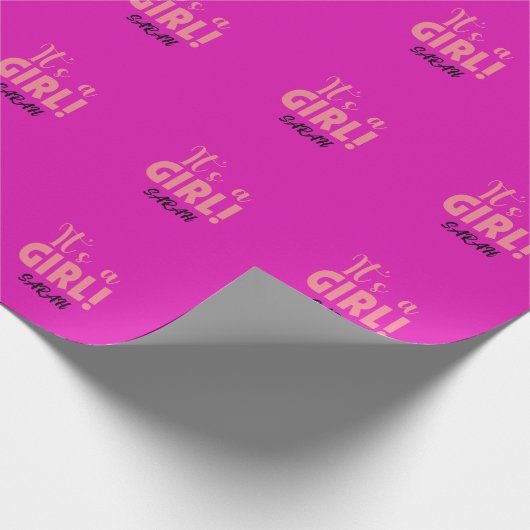 Es ist ein Mädchen Sarah Geschenkpapier (Ecke)